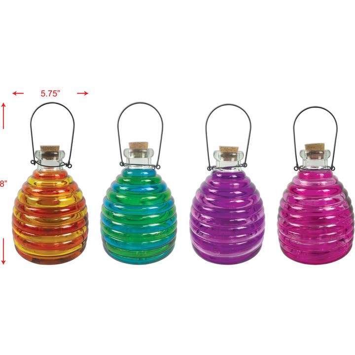 Sunset Vista Designs - Wholesale Outdoor Ornament/Decor - Glass Wasp Traps 4 Assorted