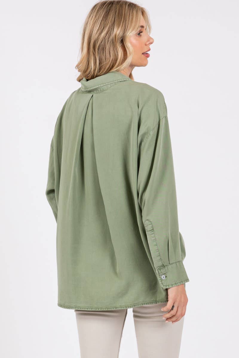 ZiA Apparel - Wholesale Button Down Shirt - Women's - V-NECK LAPEL COLLAR SHIRT 4