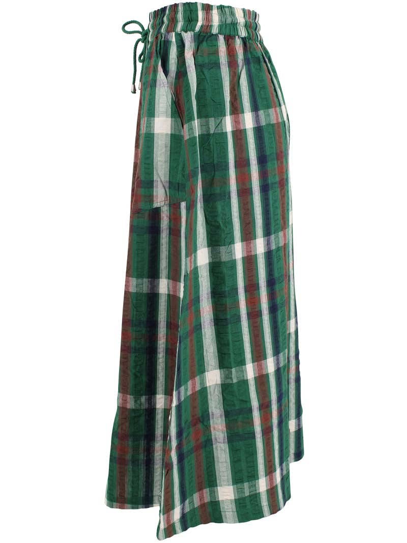Danefae København - Wholesale Skirt - Women's - Danevisit Seersucker Skirt Dk Pine CHECK6