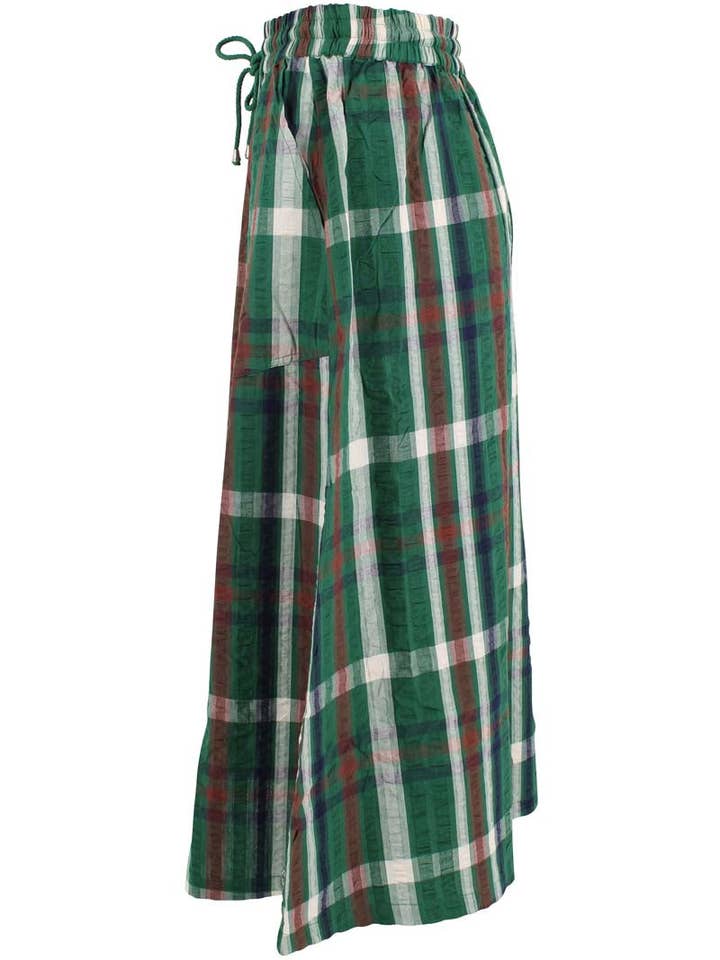 Danefae København - Wholesale Skirt - Women's - Danevisit Seersucker Skirt Dk Pine CHECK6
