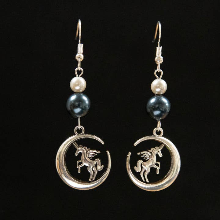Unicorn in the Moon Earrings for wholesale by JAC Jewelry Designs