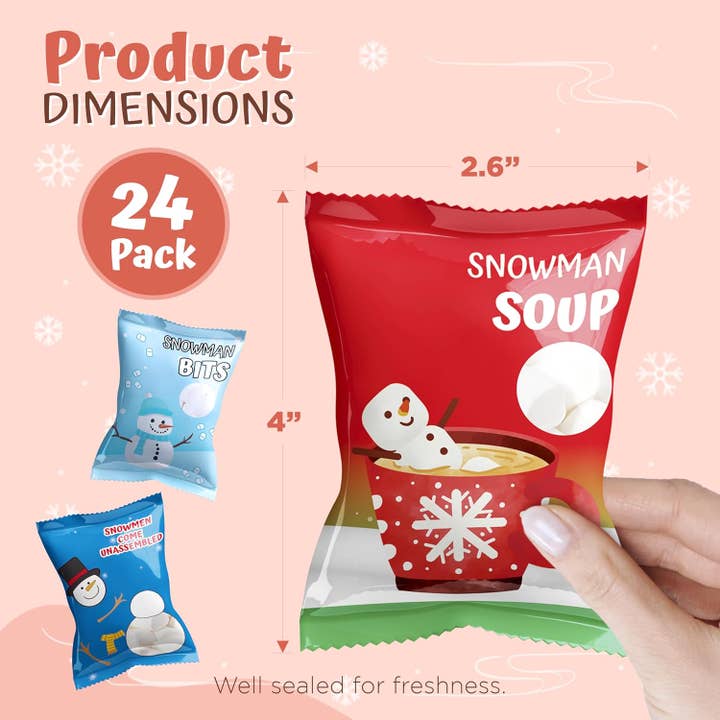 4E's Novelty - Wholesale Puffed Snack - 4E's Novelty 24 Packets Assorted Mini Marshmallows for Cocoa3