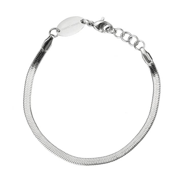 Waterproof Silver Dainty Herringbone Bracelet for wholesale by Brenda Grands Jewelry