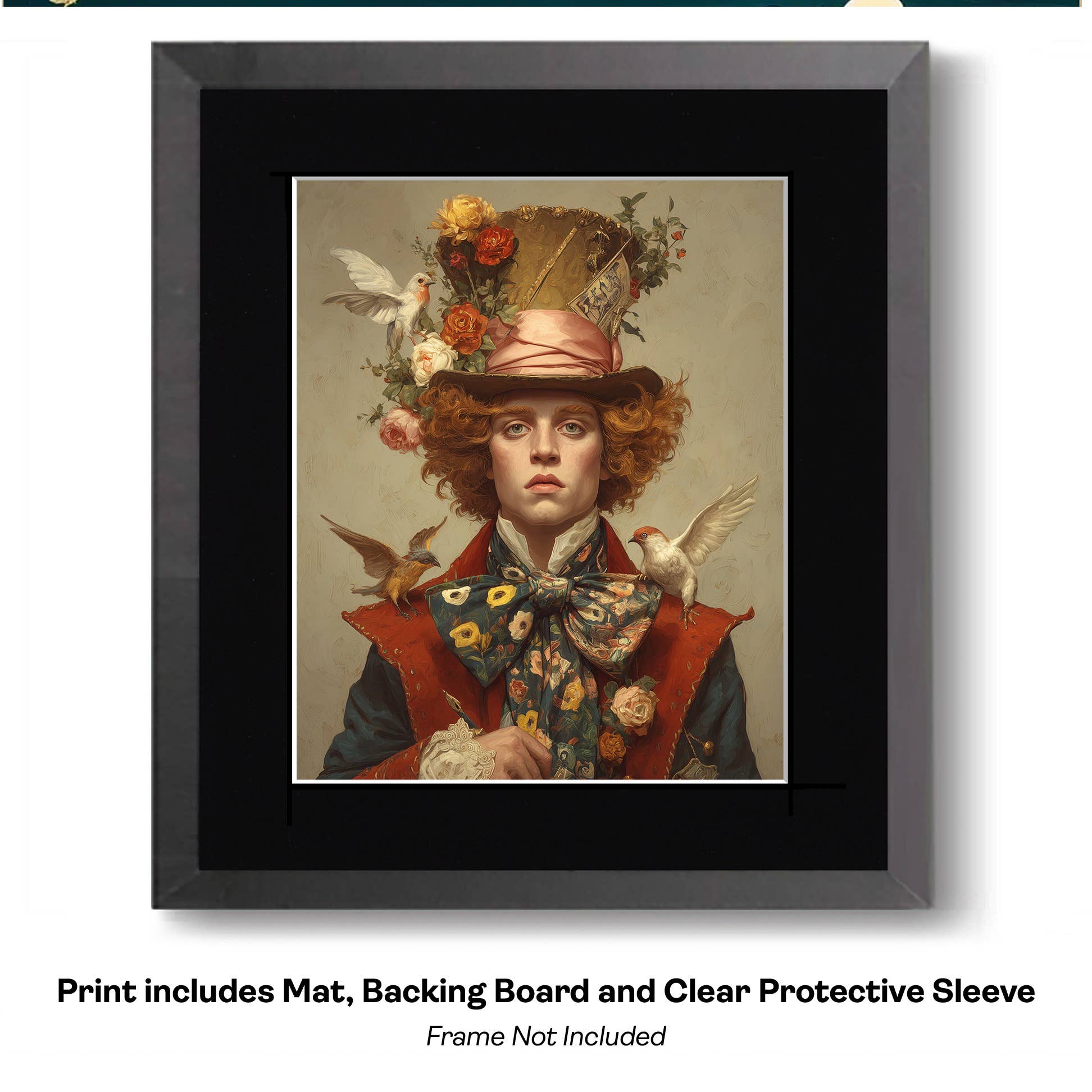 Mowbi - Wholesale Art Print - Mad Hatter Portrait art print - 8"x10" Artwork for 11"x14" Frame1