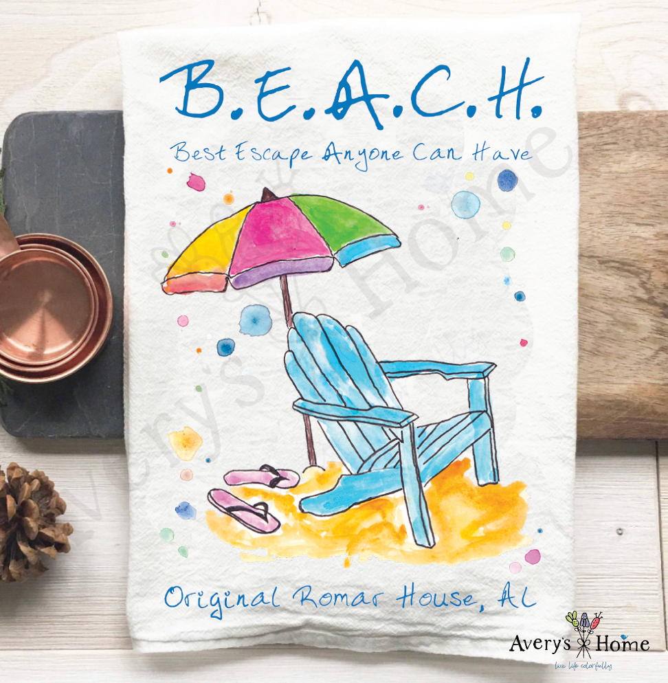 Avery's Home - Wholesale Tea Towel - Beach Vacation Souvenir Customizable Tea Towel35