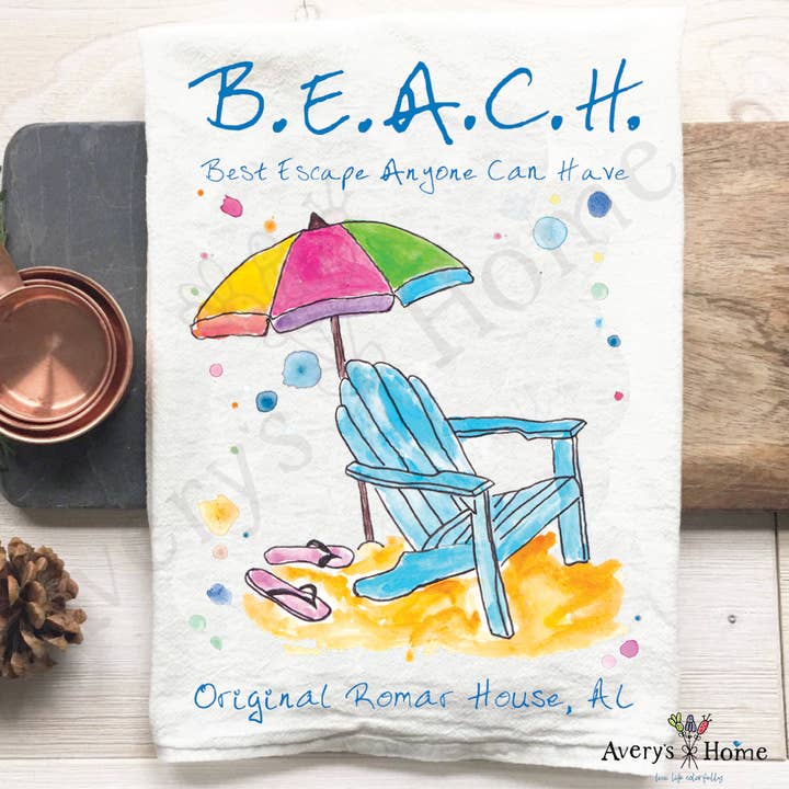 Avery's Home - Wholesale Tea Towel - Beach Vacation Souvenir Customizable Tea Towel35