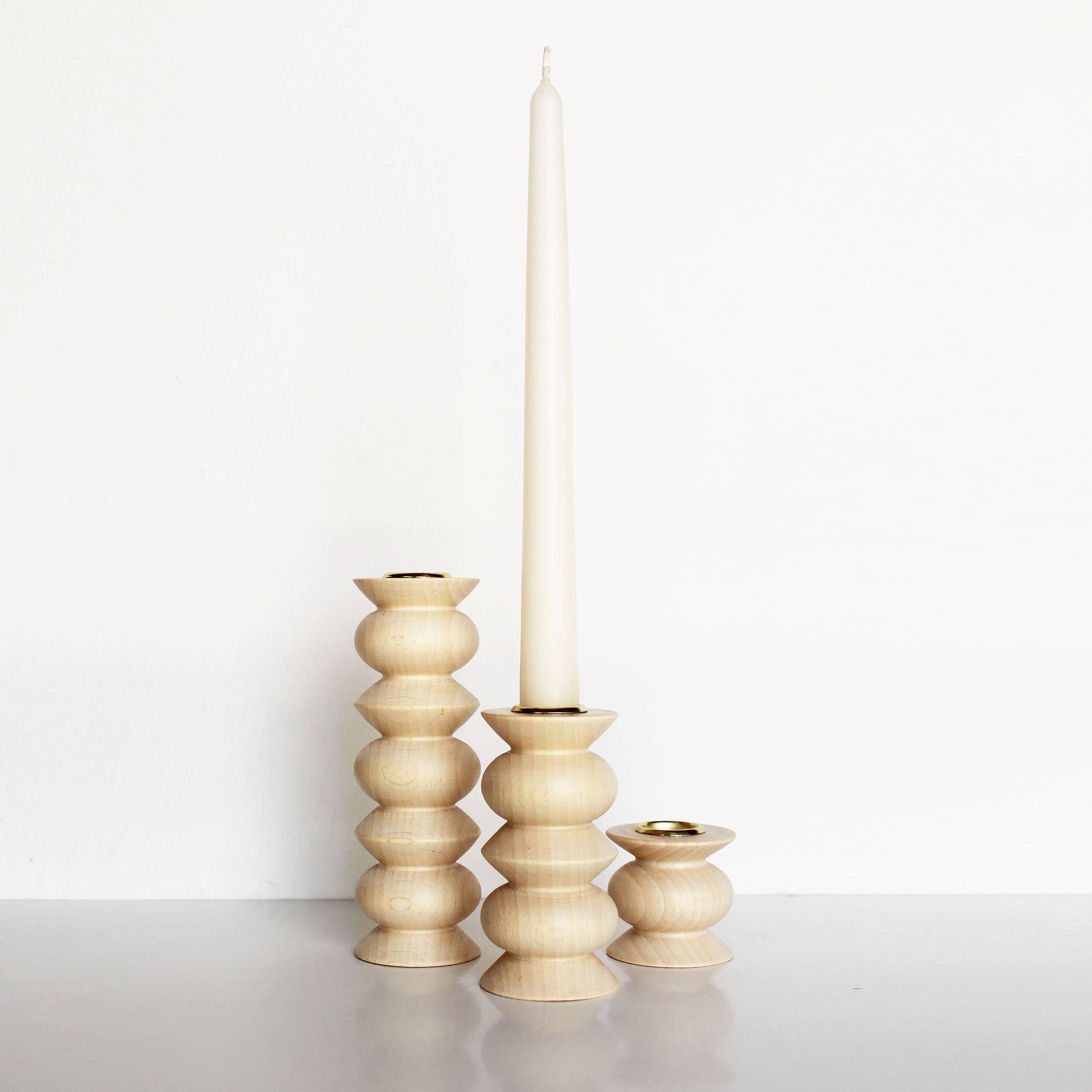 5mm Paper - Vente Bougeoirs - Bougeoir en bois de hêtre massif Totem - Moyen Nº 52