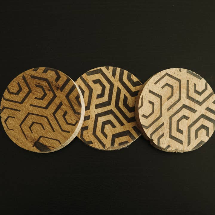 Rustic White Oak & Epoxy Coasters for wholesale by Workboots & Glasses