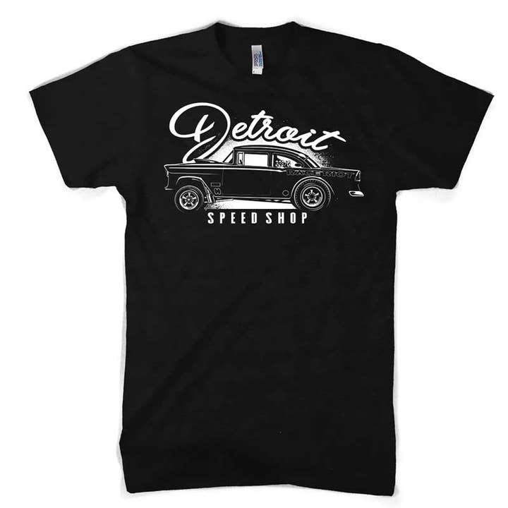 Mens Detroit Speed Shop Race Riot T-shirt (Black) for wholesale by Detroit Shirt Co.