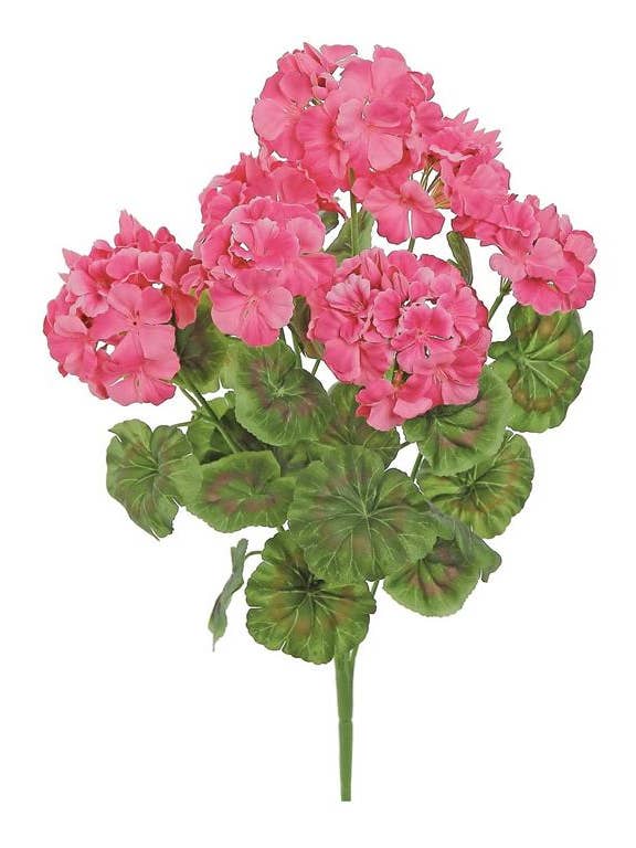 Geranium Bush X 7, 19", Pink for wholesale by Select Artificials, Inc.