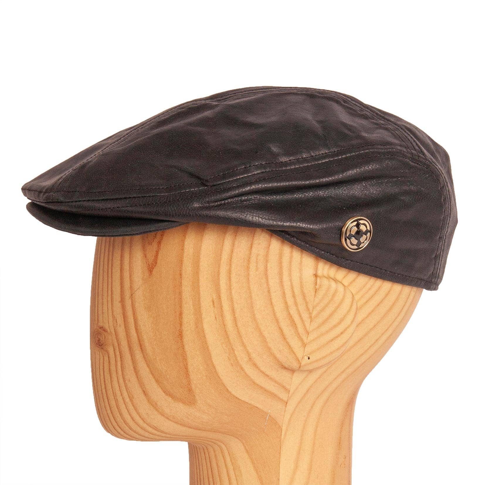 American Hat Makers - Vente Casquette gavroche – unisexe - Casquette Plate en Cuir - Style Bookie5