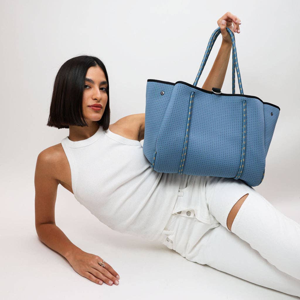 Pop Ups Brand - Wholesale Tote Bag - Women's - LARGE NEOPRENE TOTE BAG STORMY BLUE4