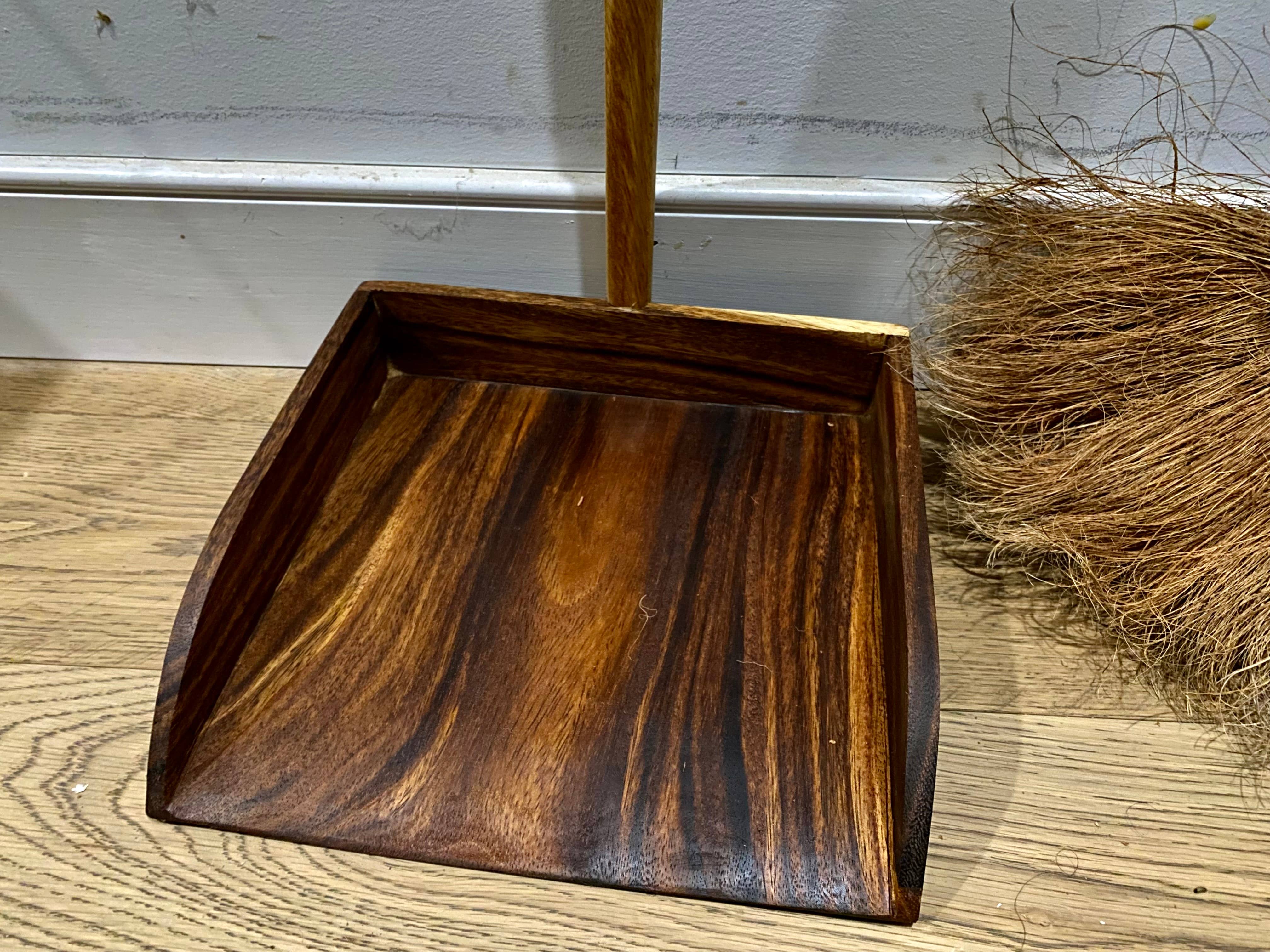 Tuckahoe Hardwoods – wholesale Dusting brush & duster – Handmade Indoor East Indian Walnut Wooden Dustpan and Broom5