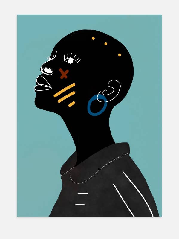 Affiche art profile pour la vente par Ouéso