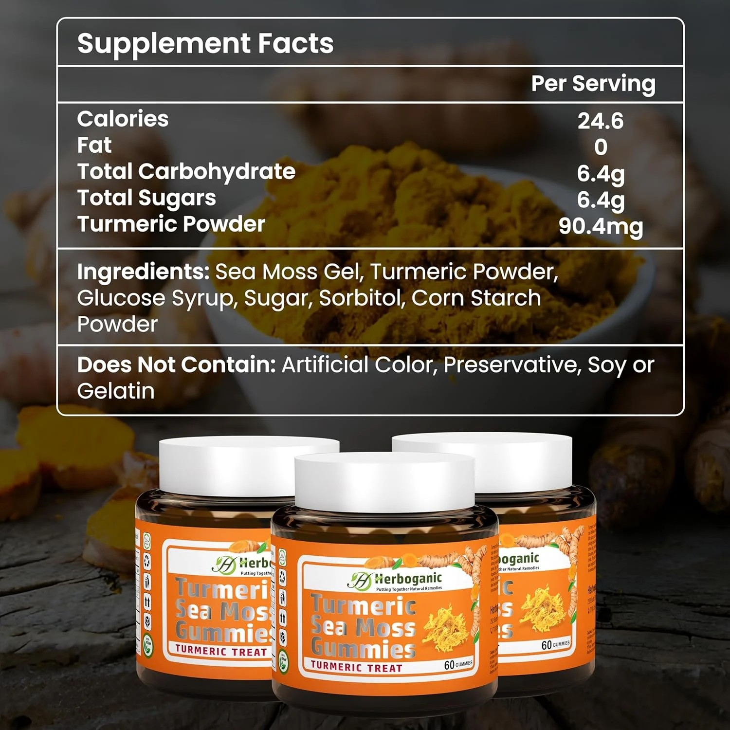 Sea Moss Me Now - Vente Supplément oral/vitamine - Gummies de Mousse de Mer au Curcuma2