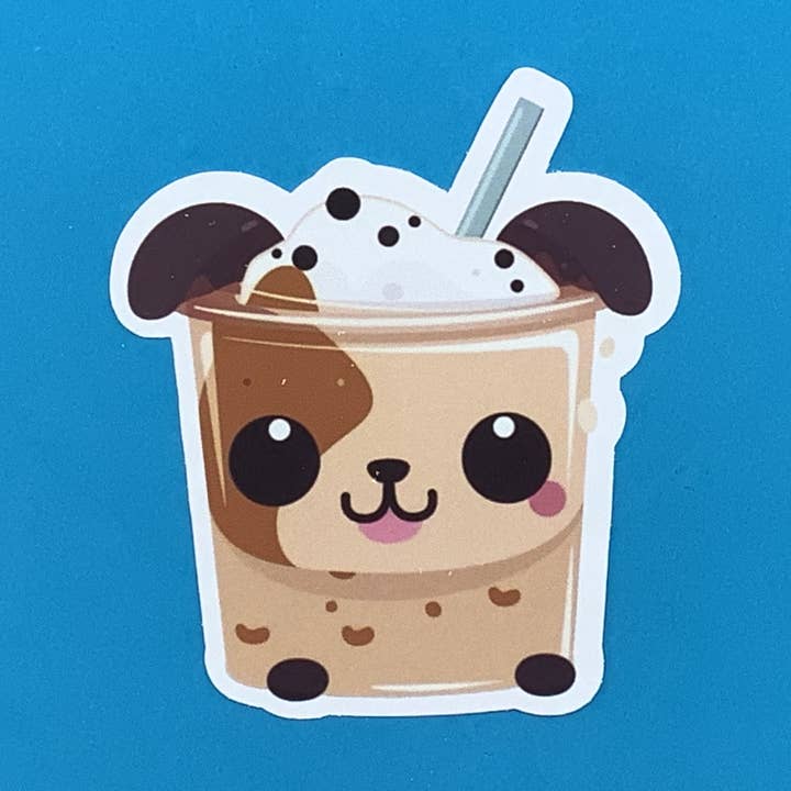Puppy Boba waterdichte vinylsticker voor wholesale door Something Personal