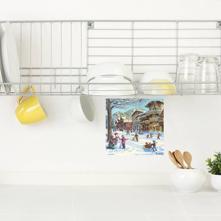 European Heritage Gifts - Wholesale Wall Tile - Seasons Of Germany Collectors Tile: Winter