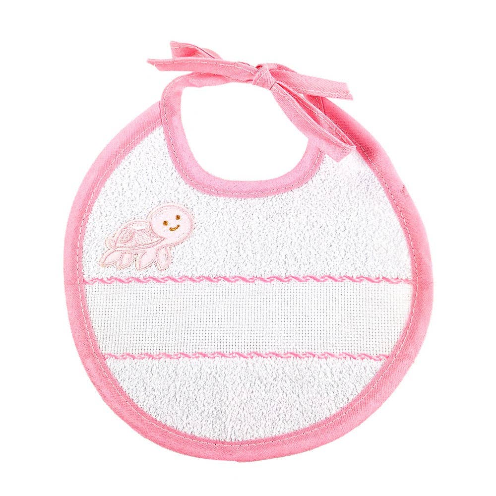 Almatex srl - Wholesale Bib – Baby - SAMMY round bib to embroider, diameter 20 cm, in terry cloth with ties0