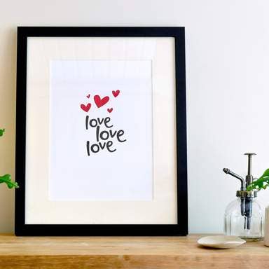 Love Love Love - Impression imprimée - Format A4 pour la vente par Hunter Paper Co.