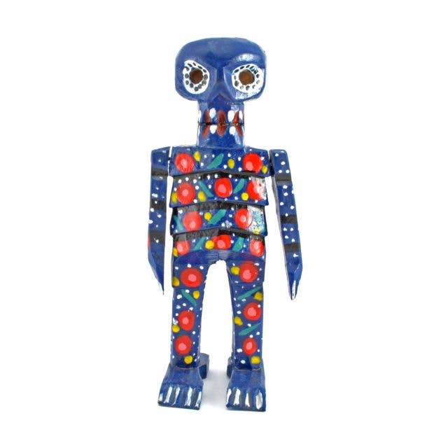 Lucia's Imports - Wholesale Decorative Figurine - Wood Sugar Skull Skeleton S1