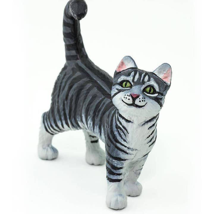 Safari LTD - Canada - Wholesale Decorative Figurine - Gray Tabby Cat - 100128