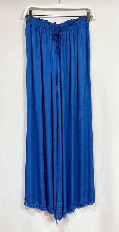 VENTI6 - Vendita all'ingrosso Pantalone - Donna - PANTALONI A GAMBA LARGA CON ORLO A FRANGE IN SETA ITALIANA (6109)35