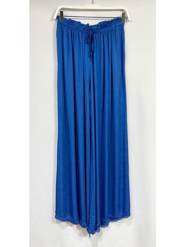 VENTI6 - Vendita all'ingrosso Pantalone - Donna - PANTALONI A GAMBA LARGA CON ORLO A FRANGE IN SETA ITALIANA (6109)35