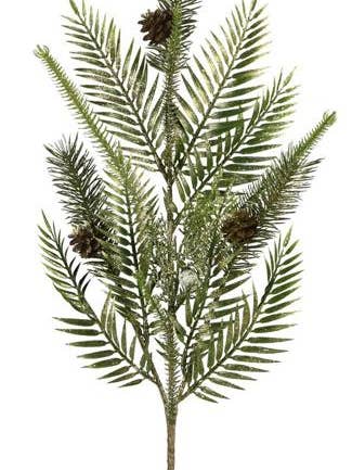 20"L PLASTIC MIXED EVERGREEN SPRAY GOLD for wholesale by Waterman's Loft Inc.