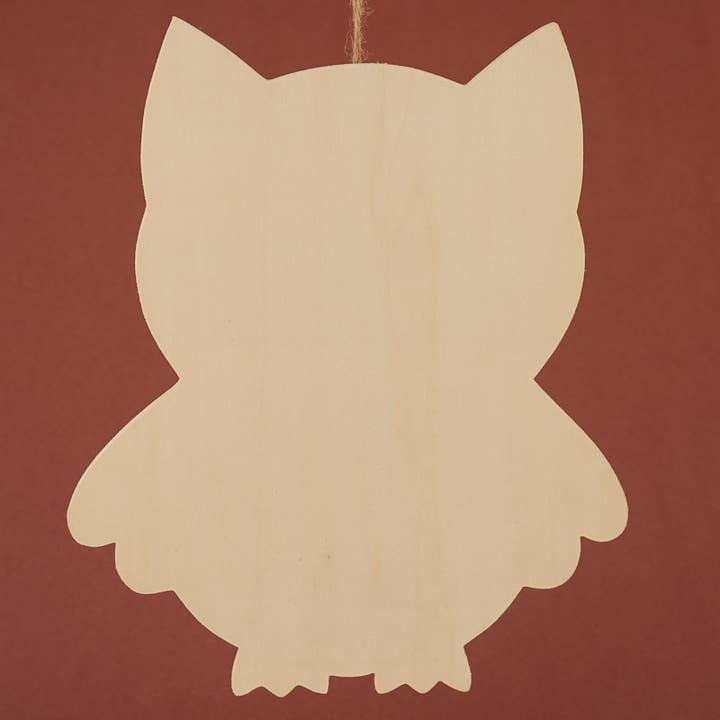 9-3/8" W x 11-1/2" H - Large Unfinished Wood Owl Cutout for wholesale by Factory Direct Craft