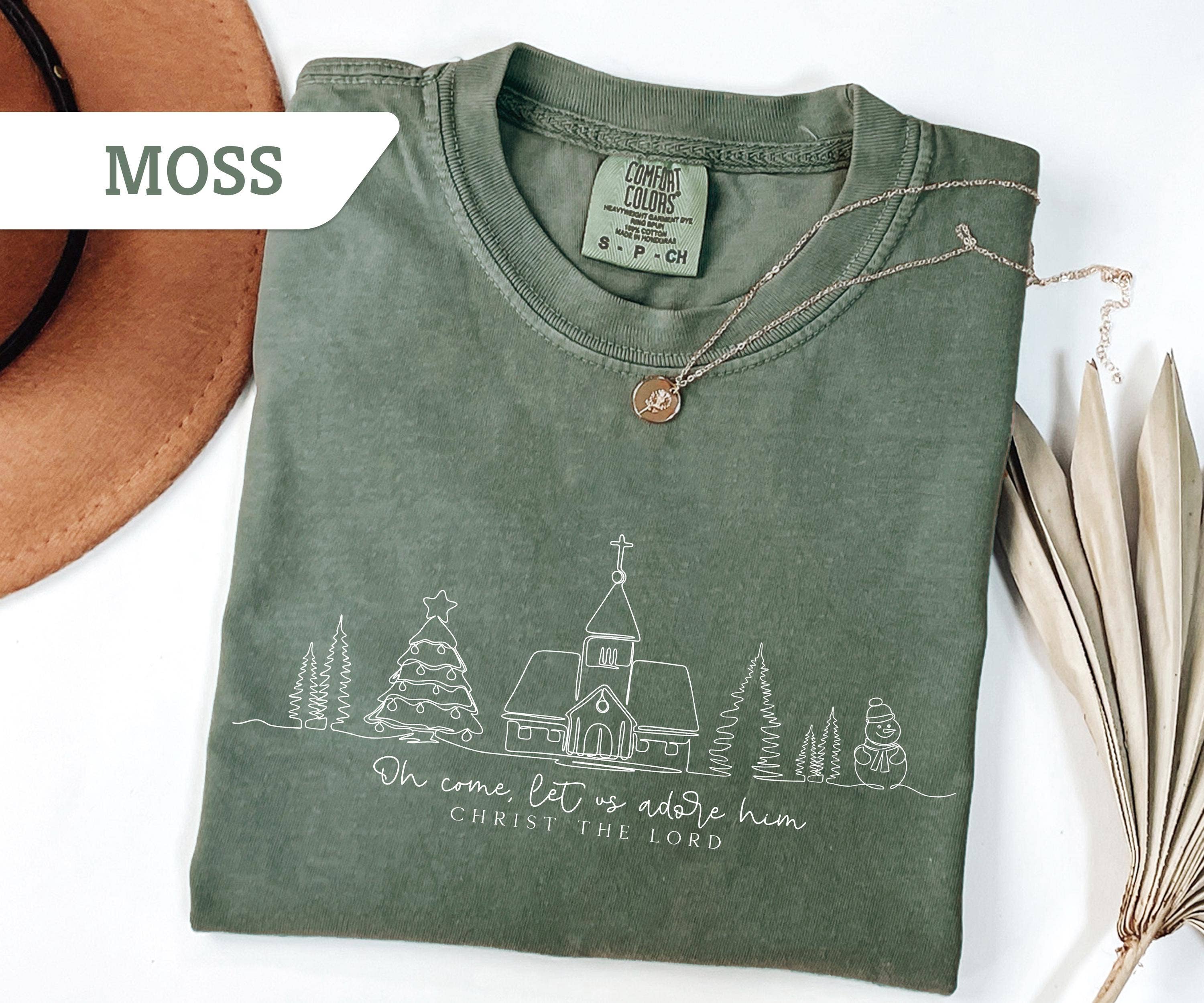 Glaime - Wholesale T-Shirt (Graphic) - Women's - Comfort Colors Oh Come Let Us Adore Him Sweatshirt, Nativity3