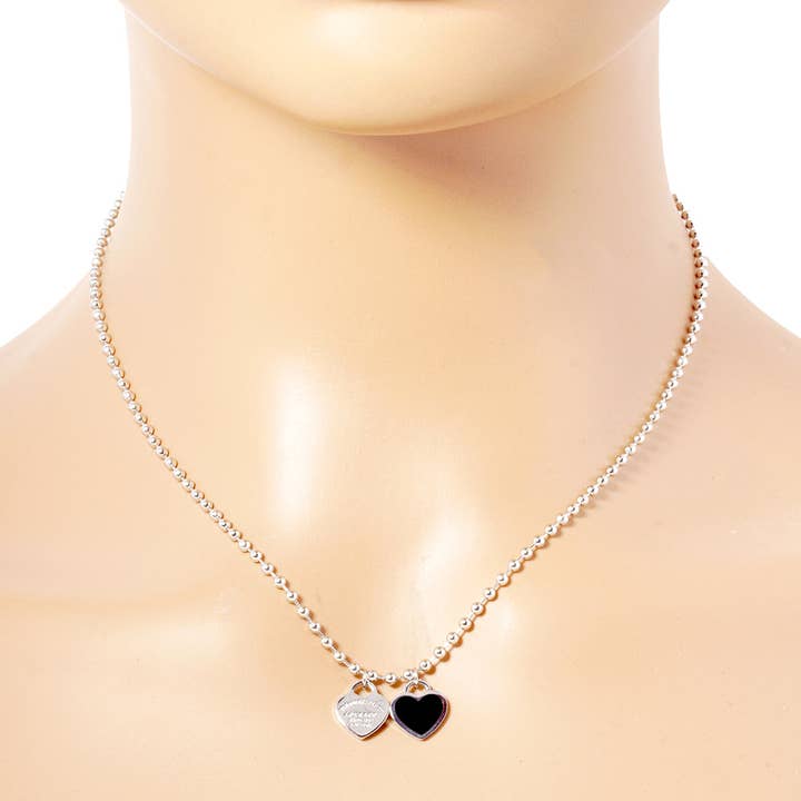 Sensibling Corp. – wholesale Pendant/charm necklace – Gold Dipped Double Heart Pendant Bubble Chain Necklace
14