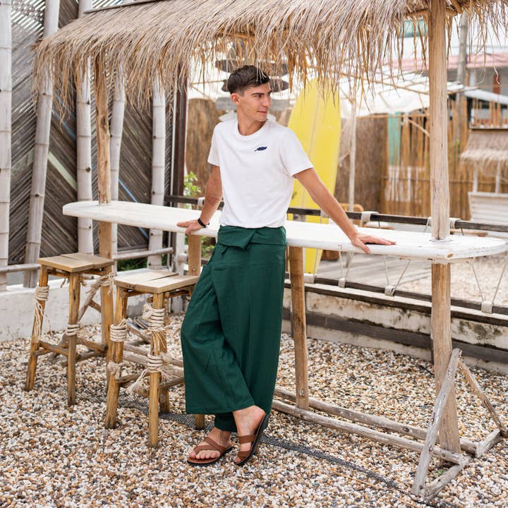 Dame Pach Bangkok - Wholesale Trousers – Unisex - Green Unisex Fisherman Trousers1