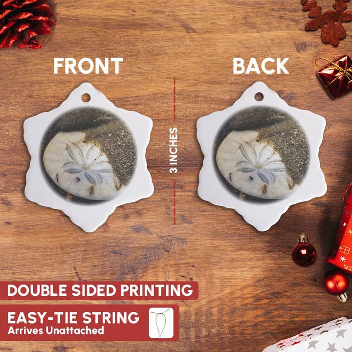 3dRose - Wholesale Ornament - 3dRose, California, Morro Bay. Sand dollar on Morro Strand State Beach., Ornament9