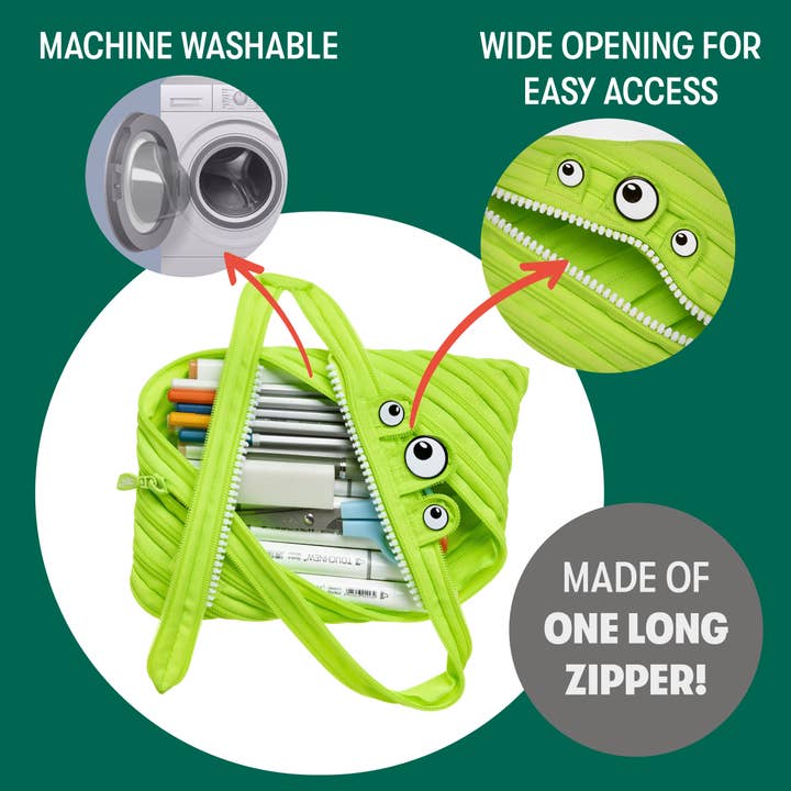 ZIPIT - Wholesale Pencil Case/Pouch - ZIPIT Jumbo Monster Pouch, Green Pencil Case for Kids