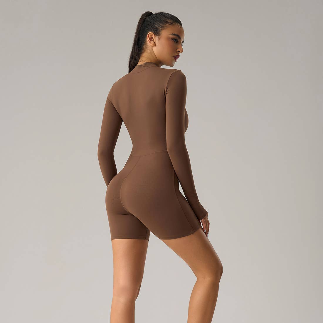 Sodalemon - Wholesale Unitard - Women's - Women Long-Sleeved Zip Workout High-Elasticity Yoga Bodysuit10