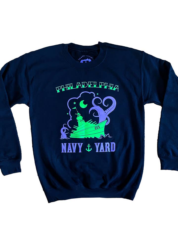Navy Yard (Black) Sweatshirt for wholesale by South Fellini