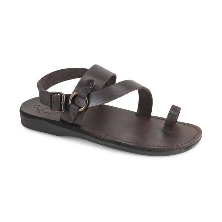 Gabriel - Sandales à bout en cuir | Marron pour la vente par Jerusalem Sandals