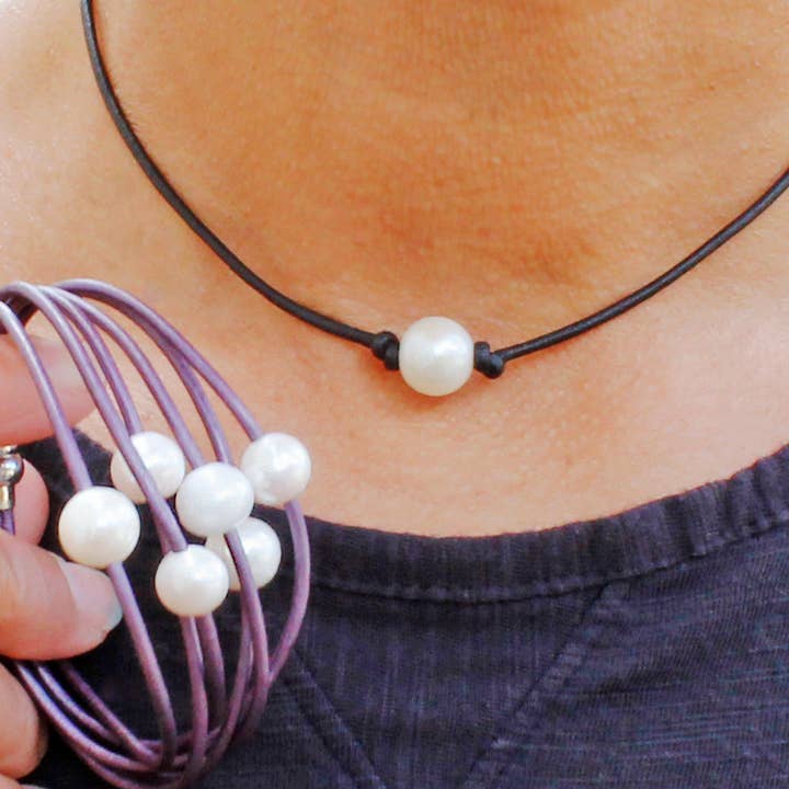 Sea Ranch Jewelry - Vendita all'ingrosso Collane di perline/perle - Collana singola di perle bianche 11GA1