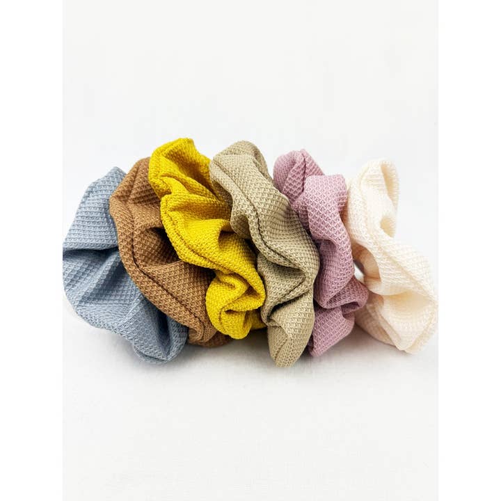MIX COLOR Waffle Textured Soft Scrunchies for wholesale on Faire