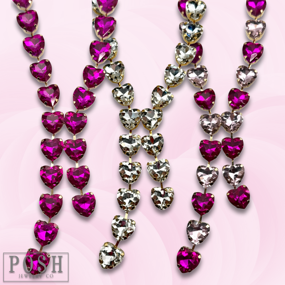 Pink Panache Brands - Wholesale Y-Neck/Lariat Necklace - Rhinestone heart lariat necklace8
