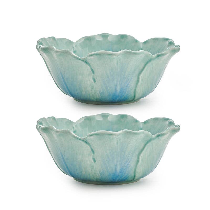 Fitz & Floyd Meadow Tulip Bowls Blue S2 Brown Bx Pkg for wholesale on Faire