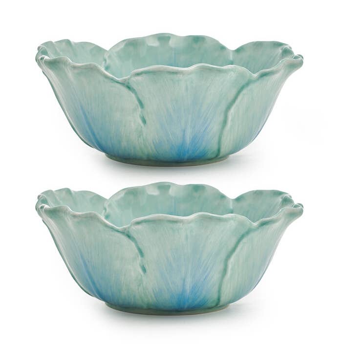 Fitz & Floyd Meadow Tulip Bowls Blue S2 Brown Bx Pkg for wholesale on Faire0