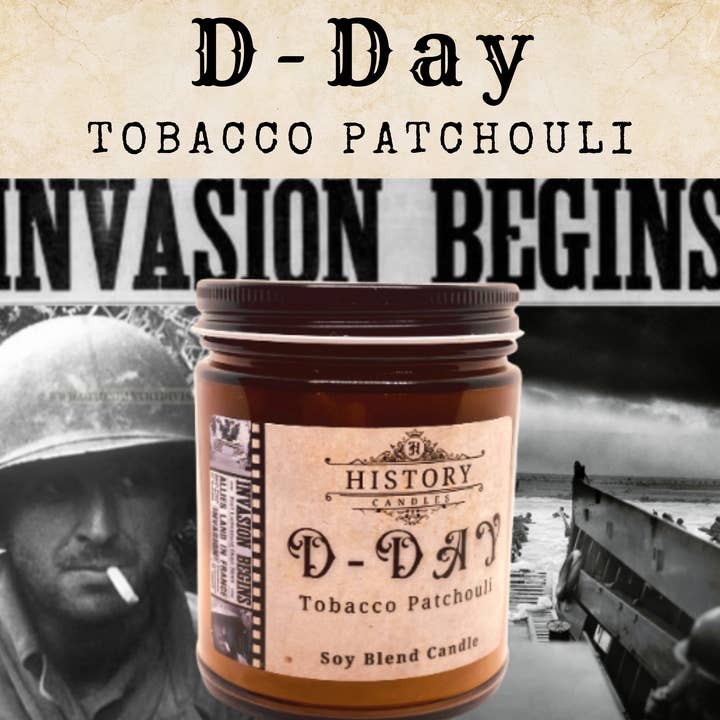 History Candles - Wholesale Jar/Filled Candle - D-DAY Candle | History Candle | World War 2 Candle