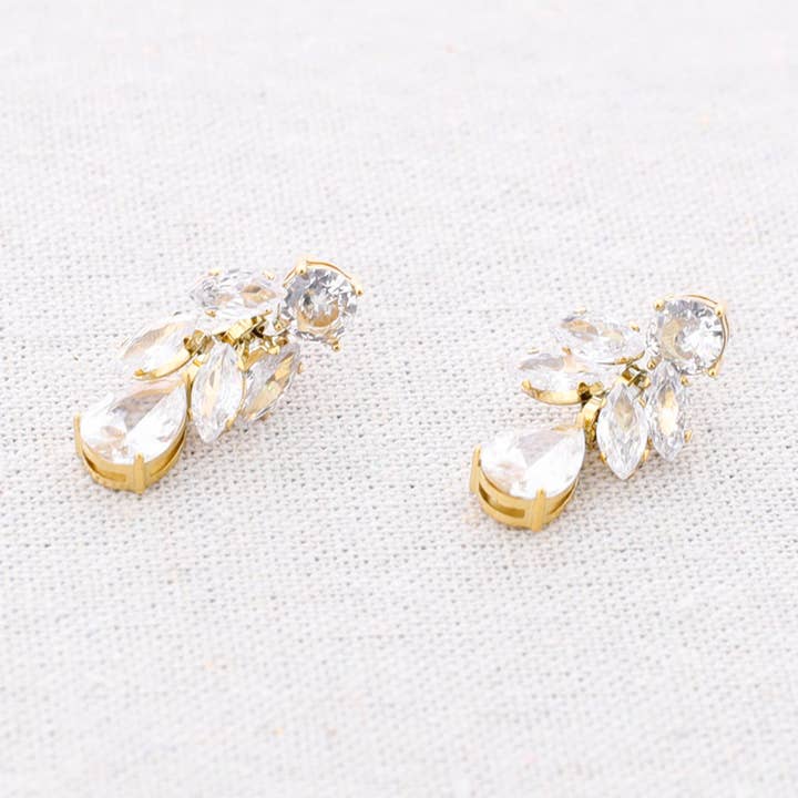 Crystal Steel Pressure Earrings for wholesale by Sonata
