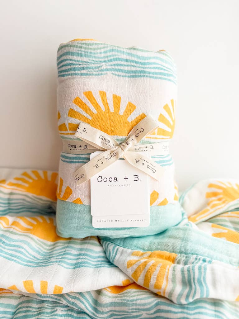 Coca + B.™ - Wholesale Milestone Blanket - Kids & Baby - Sun + Wave Baby Blanket | Organic Bamboo + Cotton1