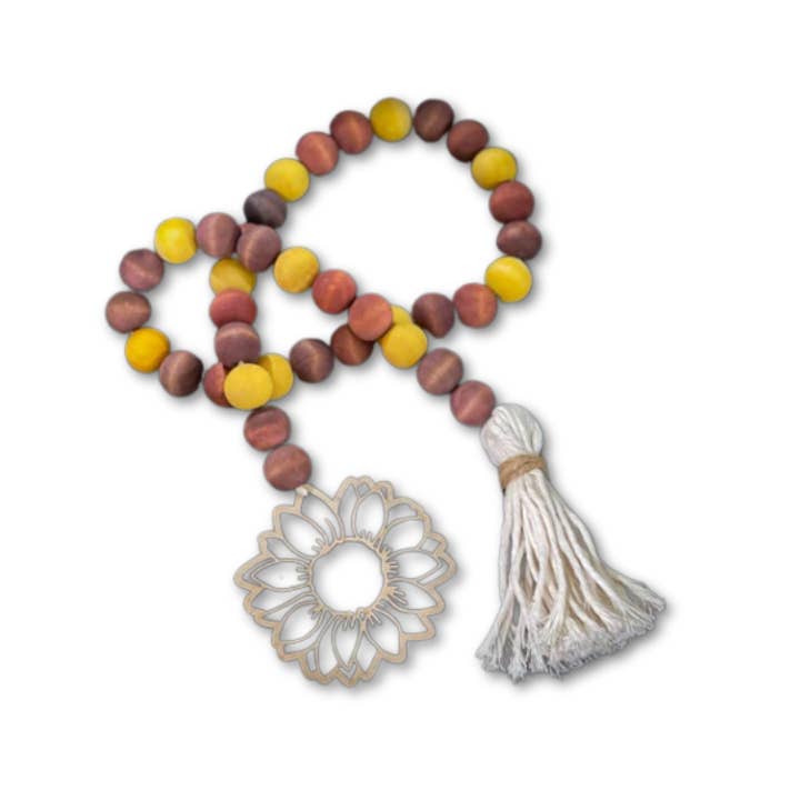 SUNFLOWER houten kralenslinger voor wholesale door West & Wilkerson