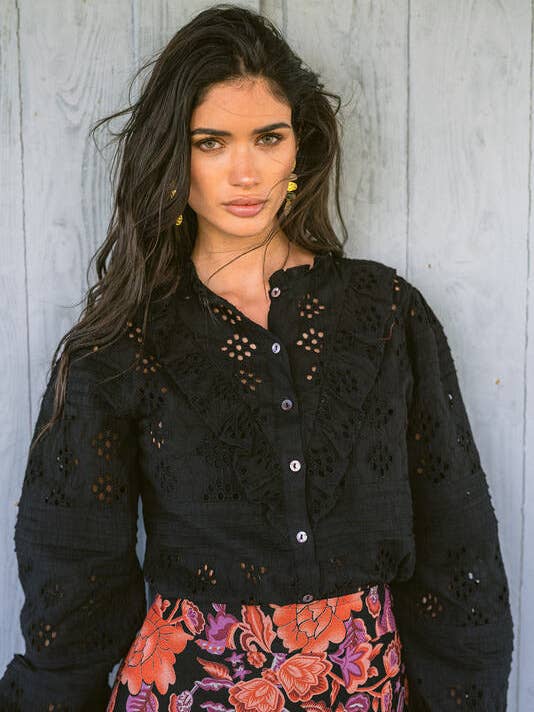 VERONA RED BLACK SHIFLY SHIRT for wholesale by Piti Cuiti