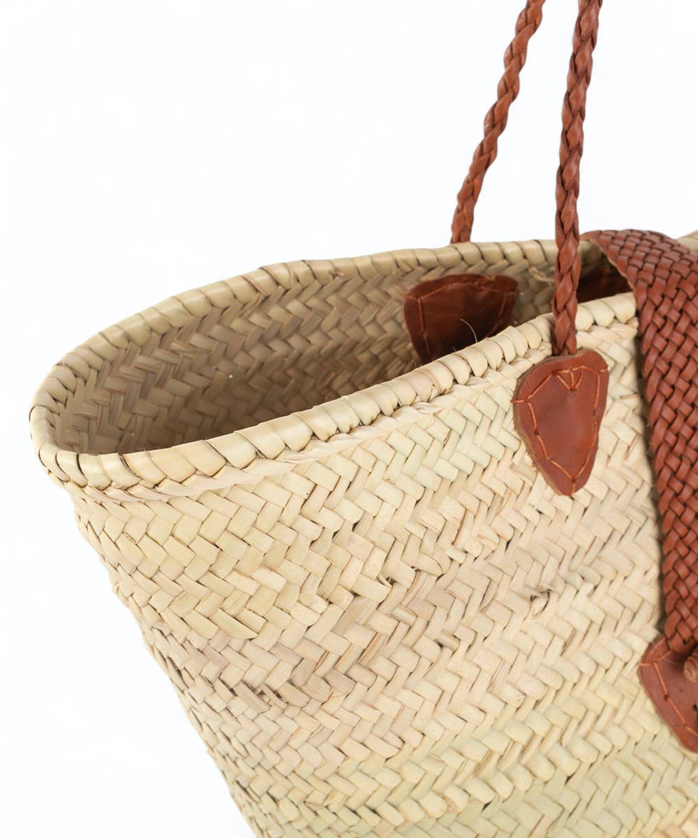 Kbas - Venta al por mayor Bolsa de playa - CAPAZO PALMA NATURAL CON CIERRE Y ASAS CUERO1