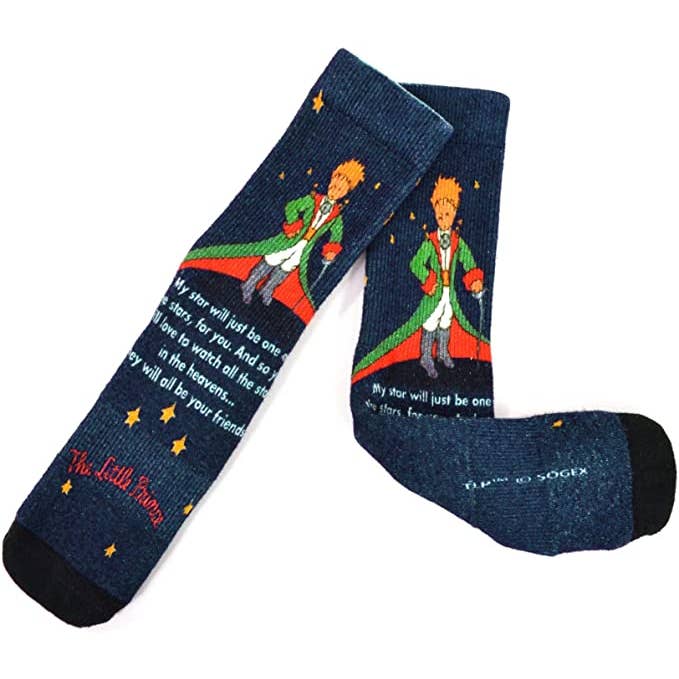 The Little Prince Digital Printing Half Cushion Crew Socks for wholesale by DoodleUS Inc