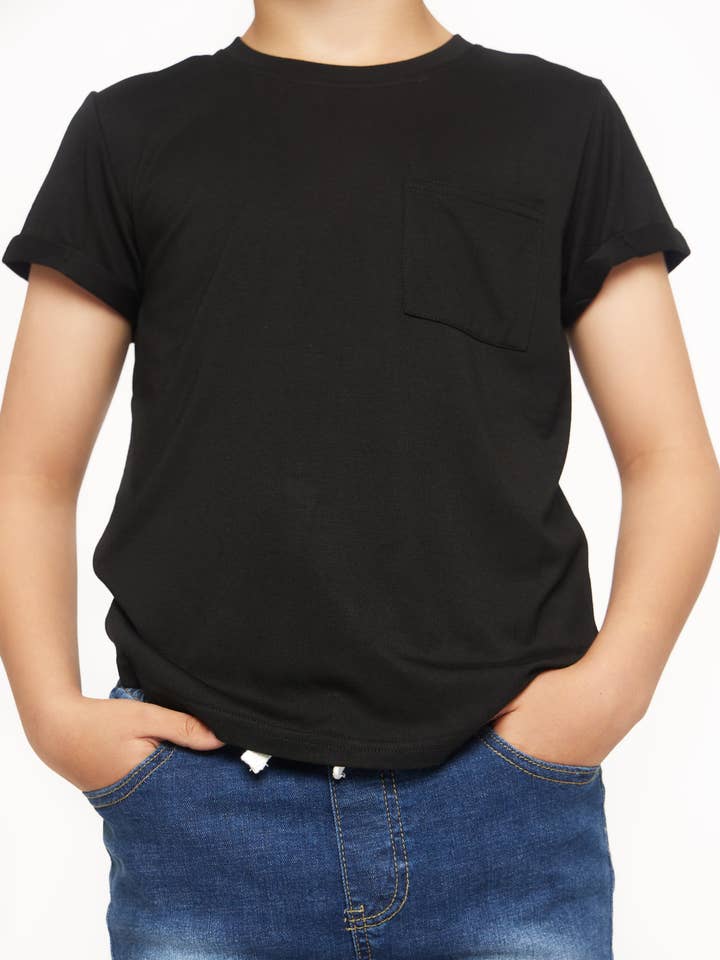 Little Bipsy - Wholesale T-Shirt - Kids - Bamboo Pocket Tee - Black3